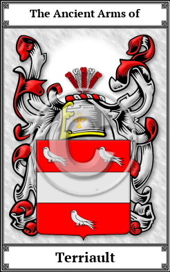 Terriault Family Crest Download (JPG)  Book Plated - 150 DPI