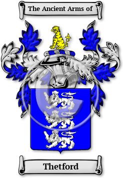 Thetford Family Crest Download (jpg) Legacy Series - 150 DPI