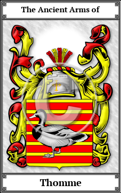 Thomme Family Crest Download (JPG)  Book Plated - 150 DPI
