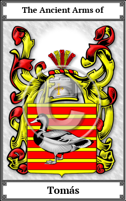 Tomás Family Crest Download (JPG) Book Plated - 150 DPI