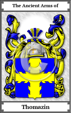 Thomazin Family Crest Download (JPG)  Book Plated - 150 DPI