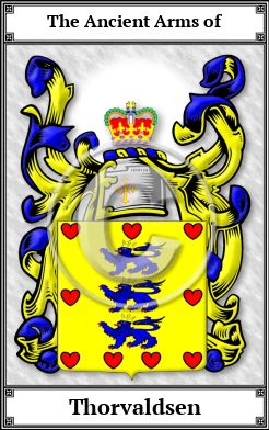 Thorvaldsen Family Crest Download (JPG)  Book Plated - 150 DPI