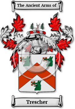 Trescher Family Crest Download (jpg) Legacy Series - 150 DPI