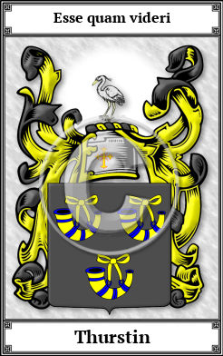 Thurstin Family Crest Download (JPG)  Book Plated - 150 DPI