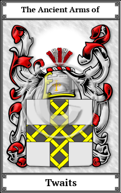 Twaits Family Crest Download (JPG)  Book Plated - 150 DPI