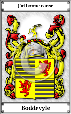 Boddevyle Family Crest Download (JPG) Book Plated - 600 DPI