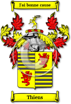 Thiens Family Crest Download (jpg) Legacy Series - 150 DPI