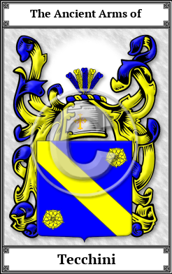 Tecchini Family Crest Download (JPG)  Book Plated - 150 DPI