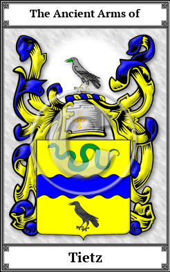 Tietz Family Crest Download (JPG) Book Plated - 600 DPI