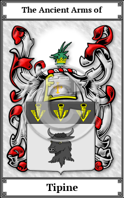 Tipine Family Crest Download (JPG) Book Plated - 600 DPI