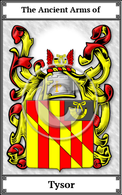 Tysor Family Crest Download (JPG)  Book Plated - 150 DPI