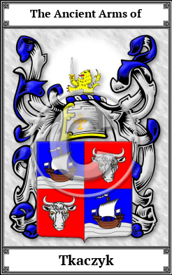 Tkaczyk Family Crest Download (JPG)  Book Plated - 150 DPI