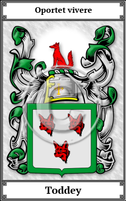 Toddey Family Crest Download (JPG) Book Plated - 600 DPI