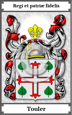Touler Family Crest Download (JPG)  Book Plated - 150 DPI