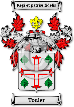 Touler Family Crest Download (jpg) Legacy Series - 150 DPI