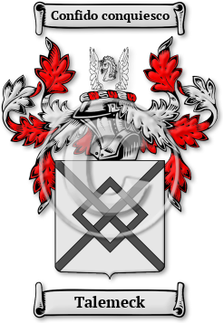 Talemeck Family Crest Download (jpg) Legacy Series - 150 DPI
