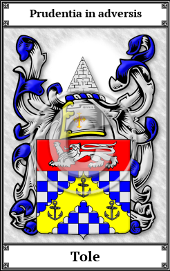 Tole Family Crest Download (JPG)  Book Plated - 150 DPI