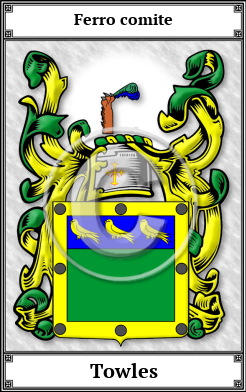 Towles Family Crest Download (JPG)  Book Plated - 150 DPI