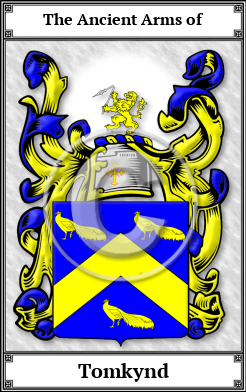 Tomkynd Family Crest Download (JPG) Book Plated - 600 DPI