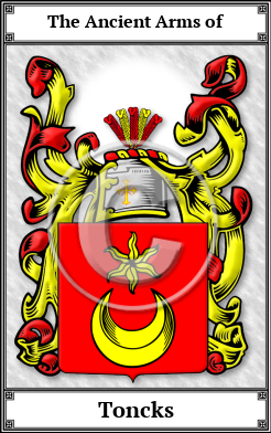 Toncks Family Crest Download (JPG)  Book Plated - 150 DPI