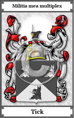 Tick Family Crest Download (JPG)  Book Plated - 150 DPI