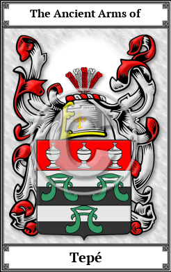 Tepé Family Crest Download (JPG) Book Plated - 600 DPI