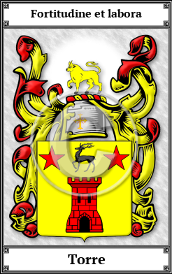 Torre Family Crest Download (JPG)  Book Plated - 150 DPI