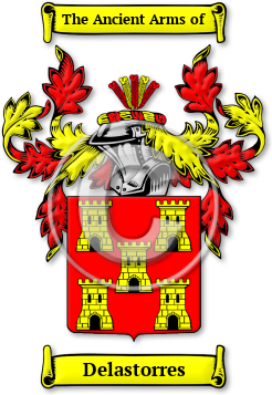 Delastorres Family Crest Download (jpg) Legacy Series - 150 DPI