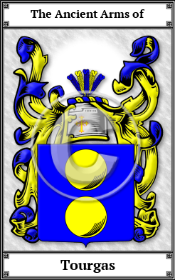 Tourgas Family Crest Download (JPG) Book Plated - 600 DPI