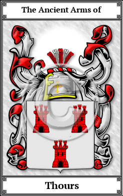 Thours Family Crest Download (JPG) Book Plated - 600 DPI