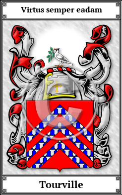 Tourville Family Crest Download (JPG)  Book Plated - 150 DPI