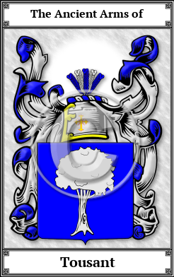 Tousant Family Crest Download (JPG) Book Plated - 600 DPI