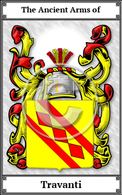 Travanti Family Crest Download (JPG)  Book Plated - 150 DPI