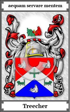 Treecher Family Crest Download (JPG)  Book Plated - 150 DPI