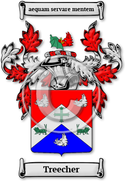 Treecher Family Crest Download (jpg) Legacy Series - 150 DPI