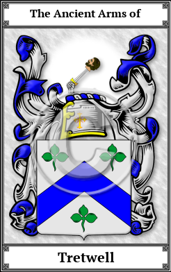 Tretwell Family Crest Download (JPG) Book Plated - 600 DPI