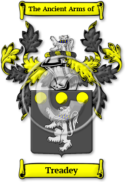 Treadey Family Crest Download (jpg) Legacy Series - 150 DPI