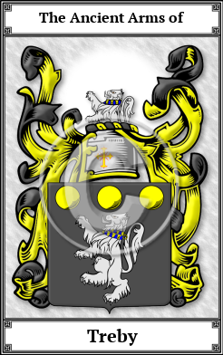 Treby Family Crest Download (JPG) Book Plated - 600 DPI