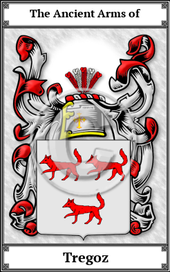 Tregoz Family Crest Download (JPG)  Book Plated - 150 DPI