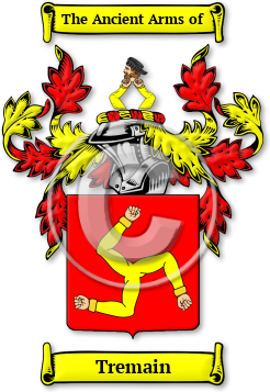 Tremain Family Crest Download (jpg) Legacy Series - 150 DPI