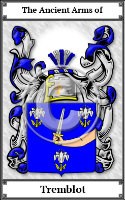 Tremblot Family Crest Download (JPG)  Book Plated - 150 DPI