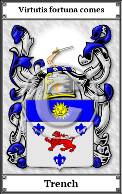 Trench Family Crest Download (JPG)  Book Plated - 150 DPI