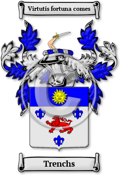 Trenchs Family Crest Download (jpg) Legacy Series - 150 DPI