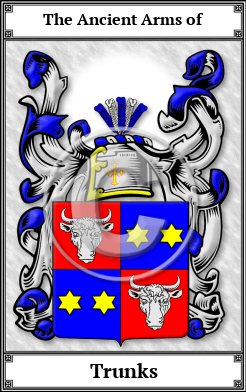 Trunks Family Crest Download (JPG)  Book Plated - 150 DPI