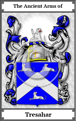 Tresahar Family Crest Download (JPG)  Book Plated - 150 DPI