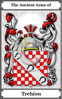 Trehiou Family Crest Download (JPG)  Book Plated - 150 DPI