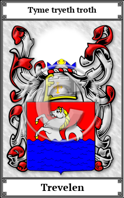 Trevelen Family Crest Download (JPG) Book Plated - 600 DPI