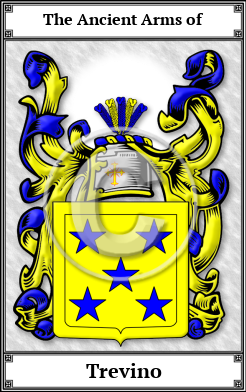 Trevino Family Crest Download (JPG)  Book Plated - 150 DPI