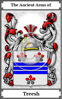 Treesh Family Crest Download (JPG) Book Plated - 600 DPI