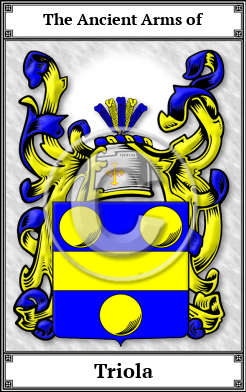 Triola Family Crest Download (JPG)  Book Plated - 150 DPI